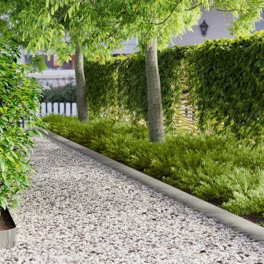 vidaXL Περίγραμμα γκαζόν 20 τμχ. 100 x 15 cm Ατσάλι Ασημί