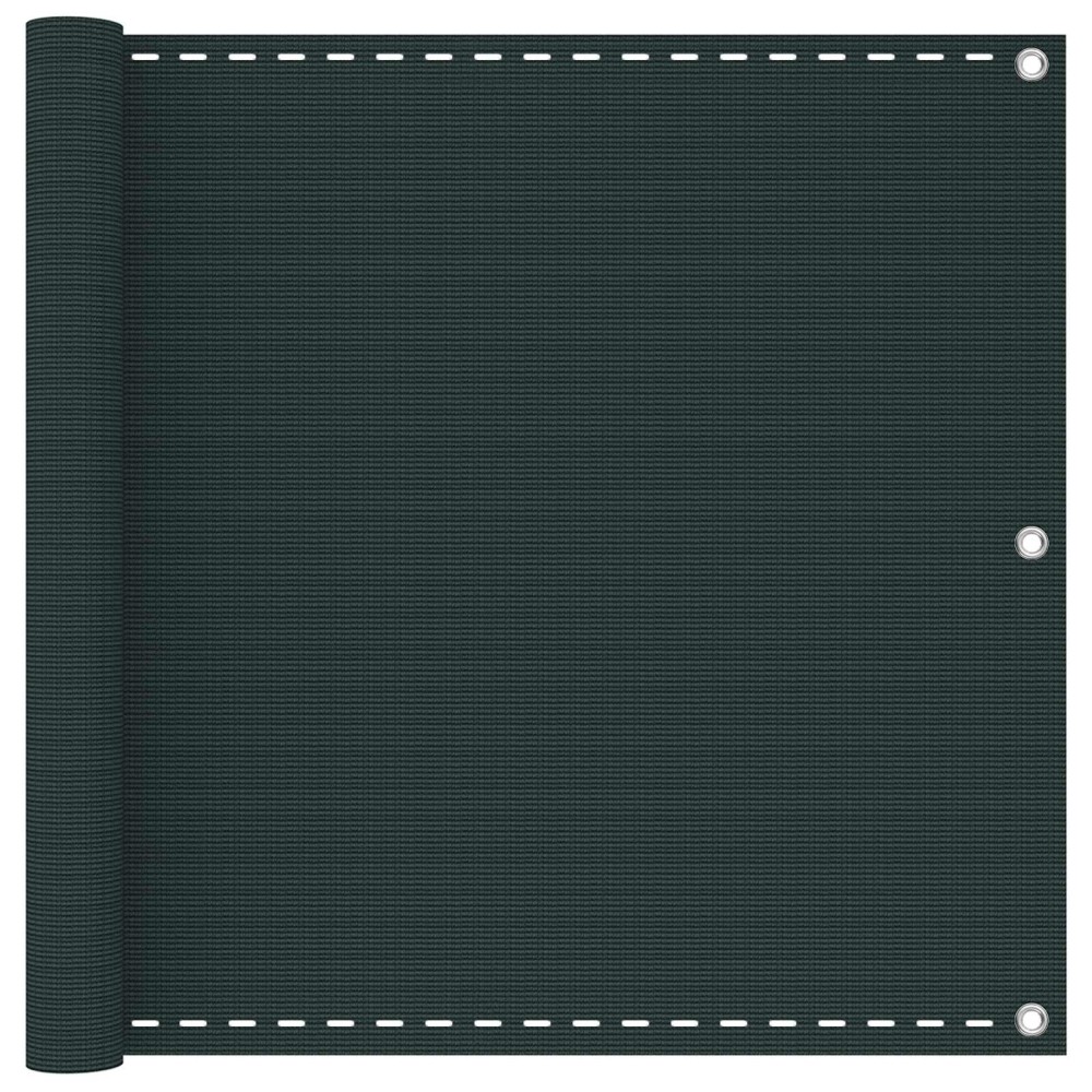vidaXL Οθόνη Μπαλκονιού Σκούρο Πράσινο 75 x 1000 cm HDPE και Αλουμίνιο