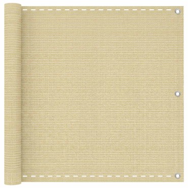vidaXL Οθόνη Μπαλκονιού Μπεζ 120 x 800 cm HDPE και Αλουμίνιο