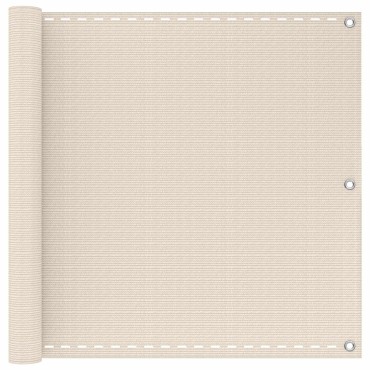 vidaXL Οθόνη Μπαλκονιού Κρεμ 75 x 800 cm HDPE και Αλουμίνιο