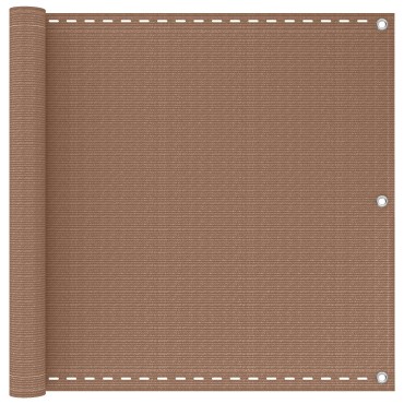 vidaXL Οθόνη Μπαλκονιού Taupe 75 x 1200 εκ HDPE και Αλουμίνιο