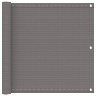 vidaXL Οθόνη Μπαλκονιού Ανοιχτό γκρι 120 x 500 cm HDPE και Αλουμίνιο