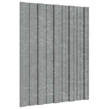 vidaXL Πάνελ οροφής 36 τμχ. Ασημί 60 x 45 cm Γαλβανισμένος χάλυβας