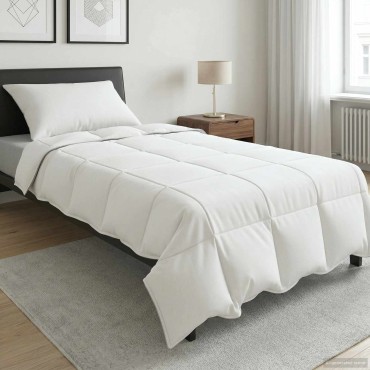 vidaXL Καλοκαιρινό Παπλωματοθήκη Λευκό 135 x 200 cm Μπαμπού