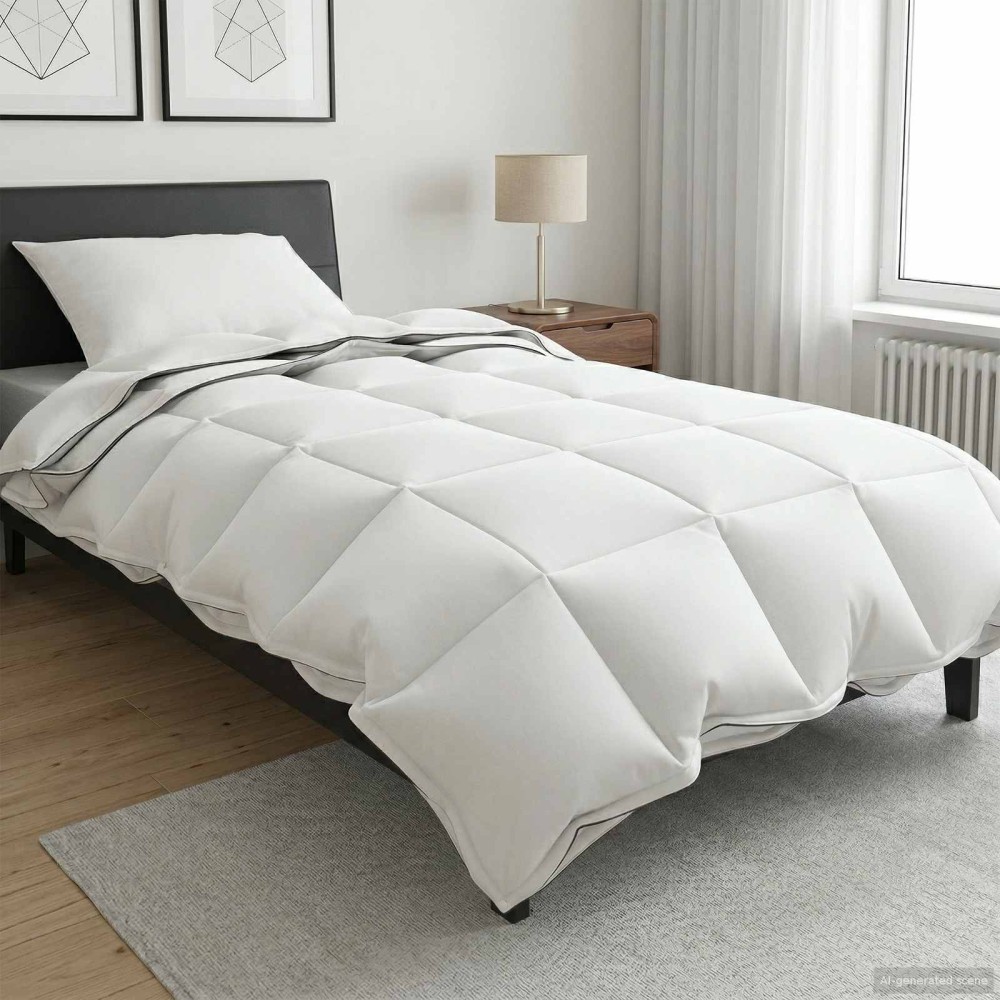 vidaXL Πάπλωμα 135 x 200 cm 100% Βαμβάκι Λευκό