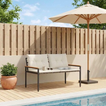 vidaXL Εξωτερικός πάγκος 2 -Seater 116x67,5x72cm συνθετικό ρατάν