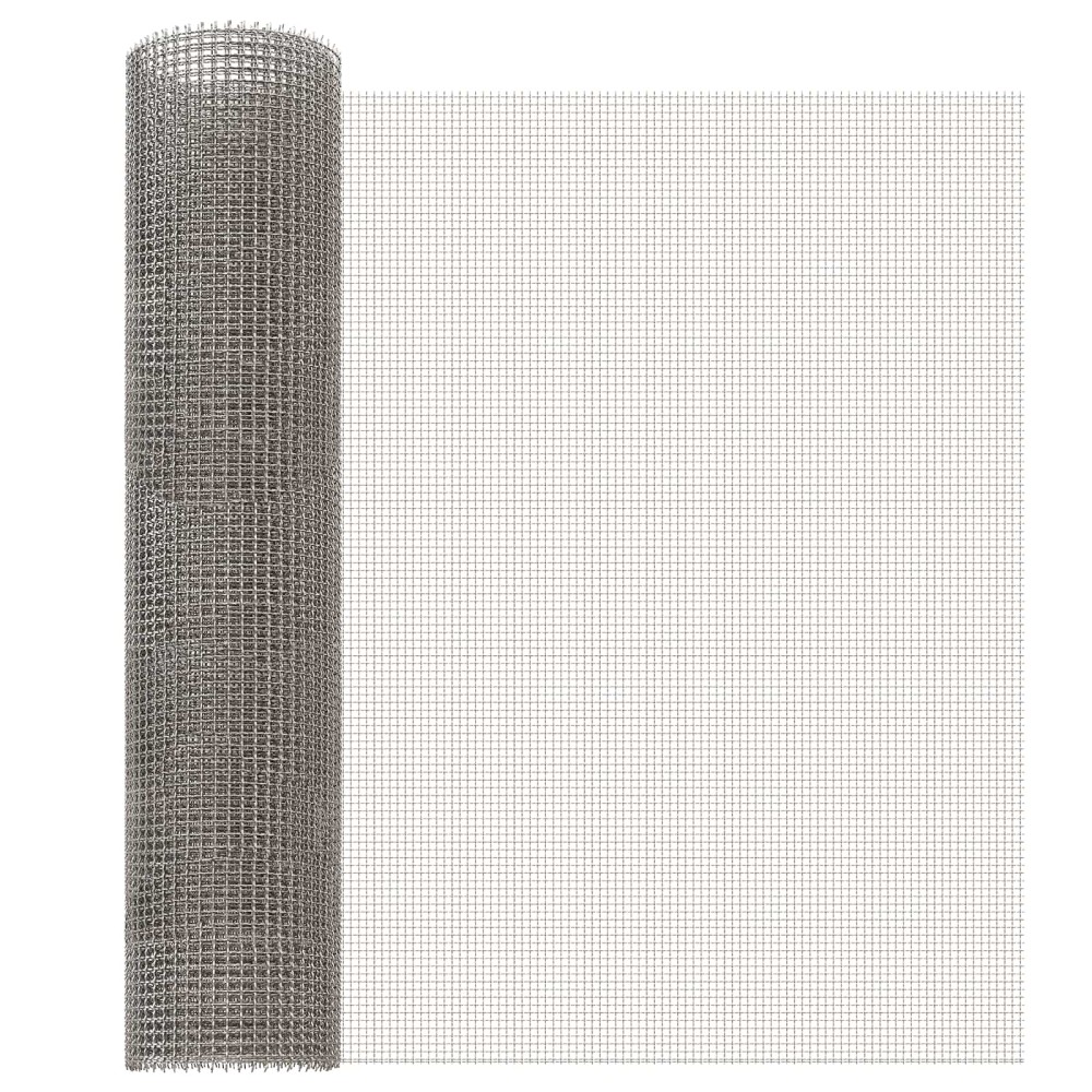 vidaXL Πλέγμα Οθόνης 60x1000cm 3 Mesh Ανοξείδωτο Ατσάλι 201 Ασημί