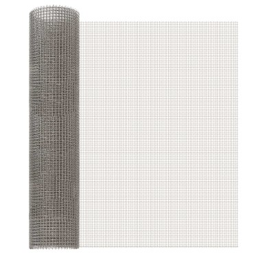 vidaXL Πλέγμα Οθόνης 60x1000cm 3 Mesh Ανοξείδωτο Ατσάλι 201 Ασημί