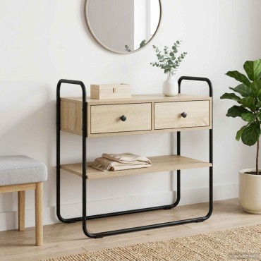 vidaXL Τραπέζι κονσόλας Sonoma Δρυς 80x40x75cm