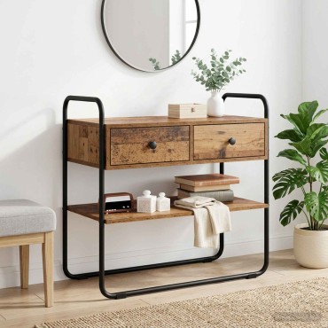 vidaXL Τραπέζι κονσόλας Παλαιωμένο ξύλο 80x40x75cm