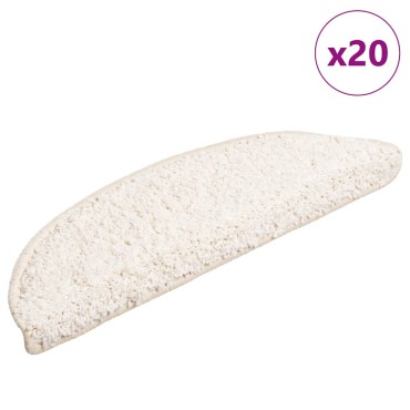 vidaXL Πατάκια Σκαλιών 20 τεμ. Λευκά Ημίκυκλα 56x17x3 εκ.