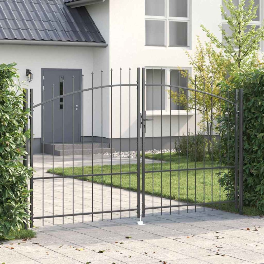 vidaXL Διπλή Πύλη WOERDEN 299,5 x 224,5 εκ. Ατσάλι Γκρι Κλειδώσιμο