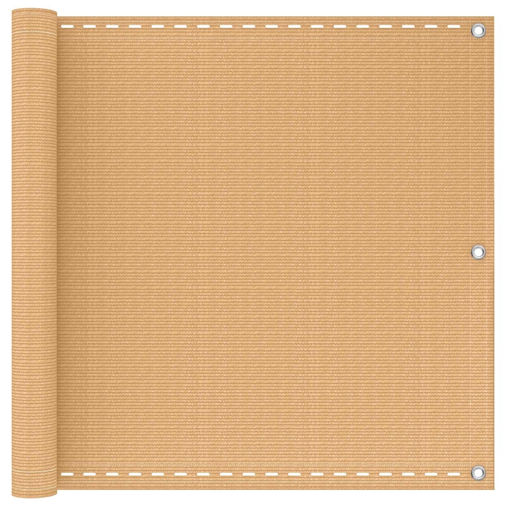 vidaXL Οθόνη Μπαλκονιού Άμμος 75 x 700 cm HDPE και Αλουμίνιο