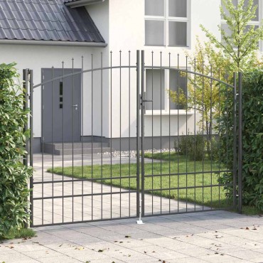 vidaXL Διπλή Πύλη WOERDEN 299,5 x 249,5 εκ. Ατσάλι Γκρι Κλειδώσιμο