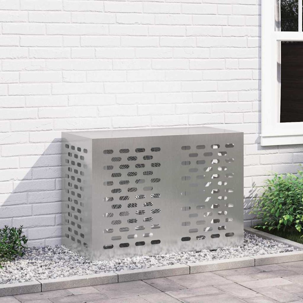 vidaXL Κάλυμμα κλιματιστικού Ασημί 100 x 50 x 70 cm Ανοξείδωτο Ατσάλι