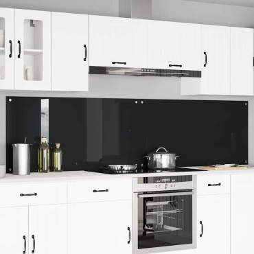 vidaXL Πλάτη κουζίνας 2 τμχ. Μαύρο 120 x 60 cm σκληρυμένο γυαλί