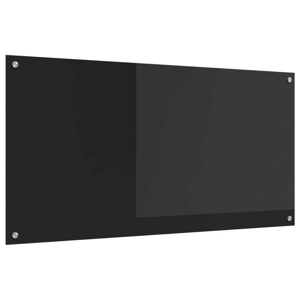 vidaXL Πλάτη κουζίνας Μαύρο 120 x 60 cm σκληρυμένο γυαλί