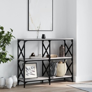 vidaXL Τραπέζι Κονσόλα Γκρι Sonoma 100x28x80,5cm Επεξεργασμένο Ξύλο 1 τεμ.