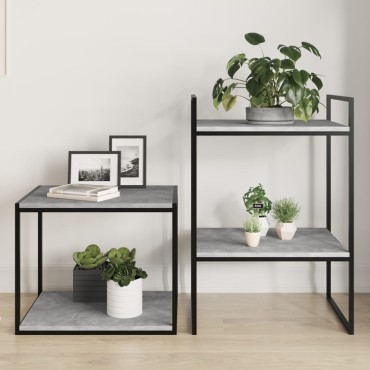vidaXL Ράφια Βιβλιοθήκης 8 τεμ. Γκρι Σκυροδ. 40x50x1,5cm Επεξ.Ξύλο