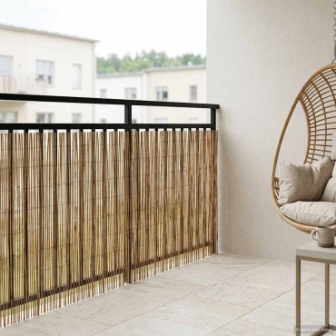 vidaXL Φράχτης Κήπου Καρβουνιασμένο 1000x90cm Καλάμι