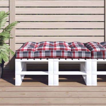 vidaXL Μαξιλάρι Παλέτας Κόκκινο Καρό 120x80x12cm Υφασμάτινο