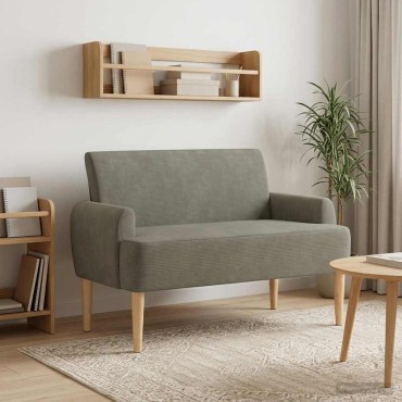 vidaXL Love seat με κουμπιά Ανοιχτό γκρι 116x67x81 εκ