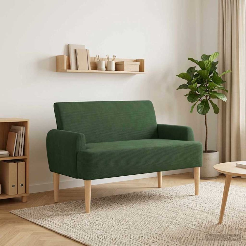 vidaXL Love seat με κουμπιά Τζαγκουάρ Πράσινο 116x67x81 εκ