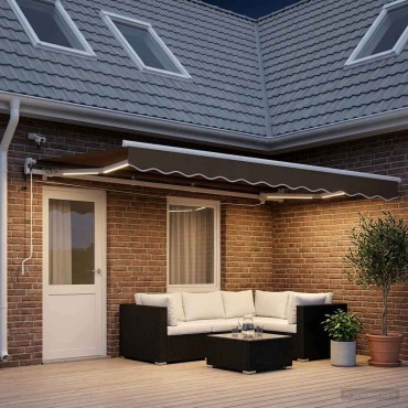 vidaXL Αναδιπλούμενη τέντα Taupe 450 x 350 εκ Πολυεστέρας