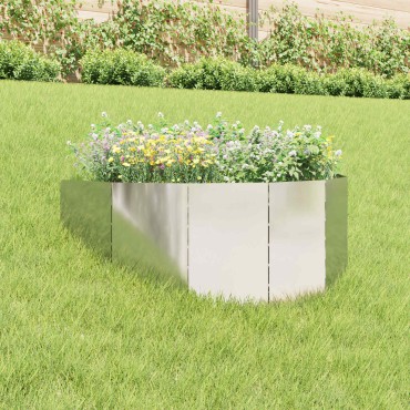 vidaXL Περίγραμμα γκαζόν 100 x 45 cm Ατσάλι Ασημί