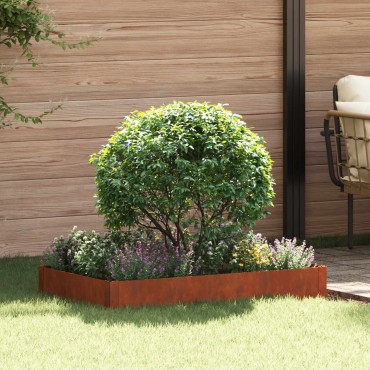 vidaXL Περίγραμμα γκαζόν 100 x 60 x 20 εκ. Ατσάλι Σκ rusty