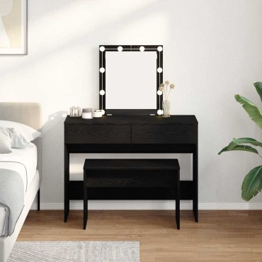vidaXL Σκαμπό Ντυσίματος Μαύρη δρυς 70x35x45cm 1 τεμ.