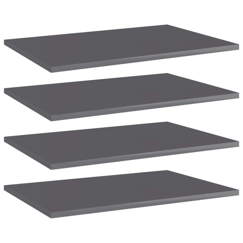 vidaXL Ράφια Βιβλιοθήκης 4 τεμ. Γυαλ. Γκρι 60x40x1,5cm Μοριοσανίδα