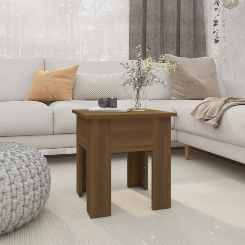 vidaXL Τραπεζάκι Σαλονιού Καφέ Δρυς 40x40x42cm από Επεξ. Ξύλο 1 τεμ.