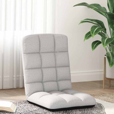 vidaXL Πτυσσόμενη Καρέκλα Δαπέδου Cloud Γκρι 71x51x62cm Υφασμάτινη