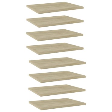 vidaXL Ράφια Βιβλιοθήκης 8 τεμ. Sonoma Δρυς 40x30x1,5cm Μοριοσανίδα