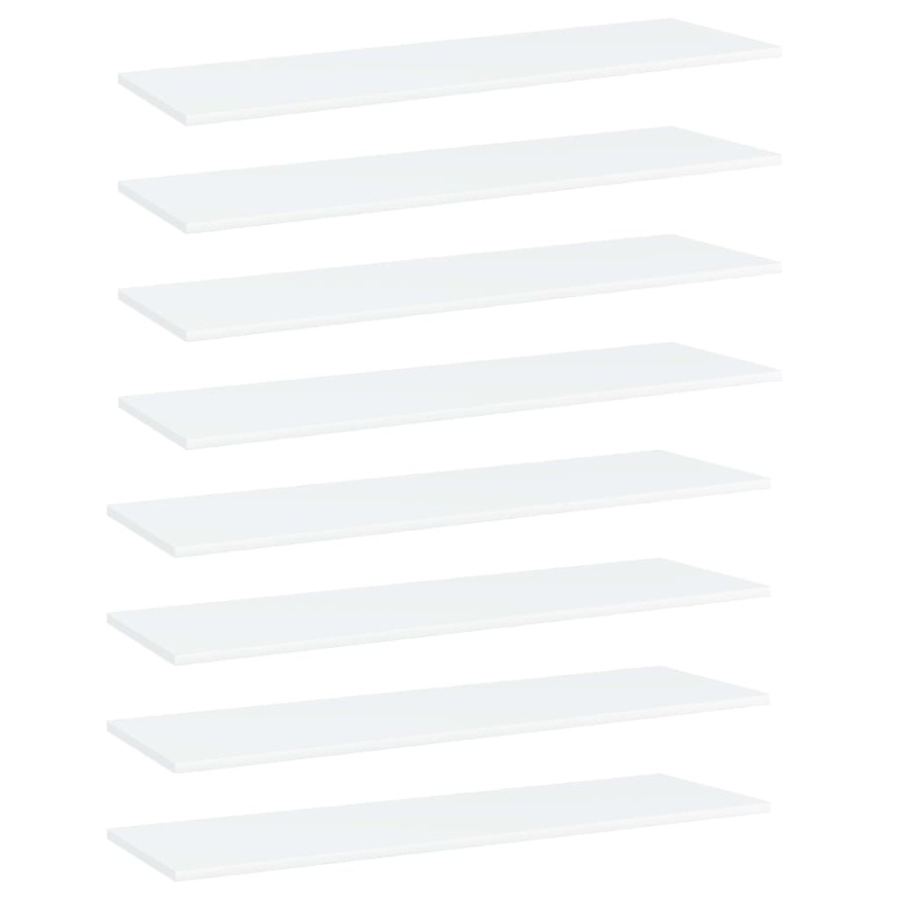 vidaXL Ράφια Βιβλιοθήκης 8 τεμ. Λευκά 100x30x1,5cm από Μοριοσανίδα