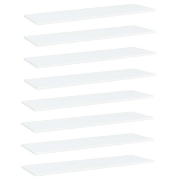 vidaXL Ράφια Βιβλιοθήκης 8 τεμ. Λευκά 100x30x1,5cm από Μοριοσανίδα
