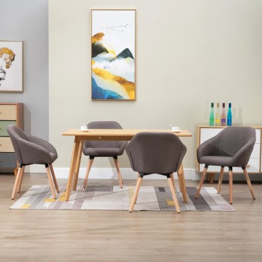 vidaXL Καρέκλες Τραπεζαρίας 4 τεμ. Χρώμα Taupe Υφασμάτινες 62x54x83,5cm