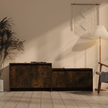 vidaXL Έπιπλο Τηλεόρασης Καπνιστή Δρυς 146,5x35x50cm Επεξεργ. Ξύλο