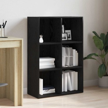 vidaXL Βιβλιοθήκη Μαύρη Δρυς 66x30x98cm από Τεχνητό Ξύλο 1 τεμ.