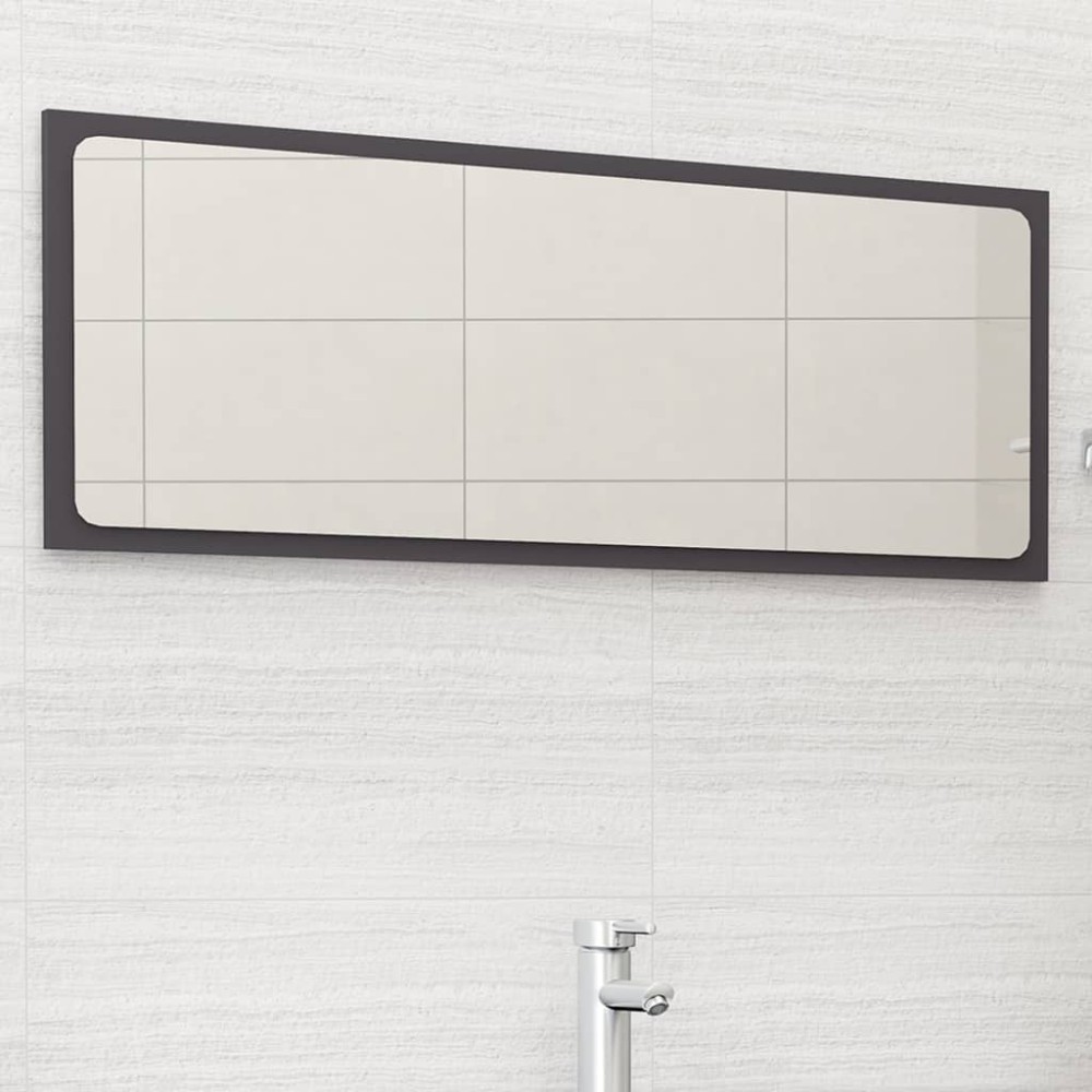 vidaXL Καθρέφτης Μπάνιου Γκρι 100x1,5x37cm από Μοριοσανίδα 1 τεμ.