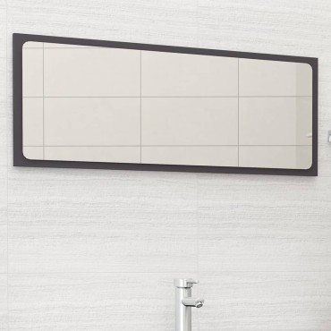 vidaXL Καθρέφτης Μπάνιου Γκρι 100x1,5x37cm από Μοριοσανίδα 1 τεμ.