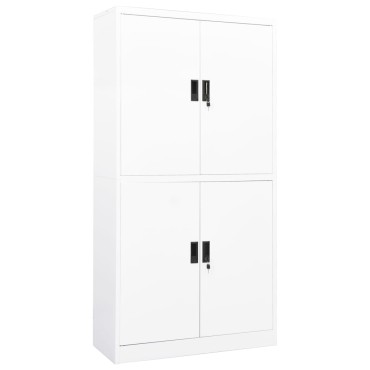 vidaXL Ντουλάπα Γραφείου 90x40x180cm Λευκή Ατσάλινη 1 τεμ.