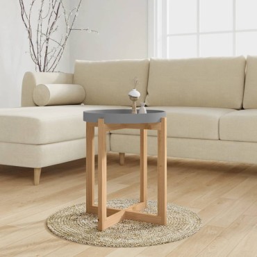 vidaXL Τραπεζάκι Σαλονιού Γκρι 41x41x48,5cm Επεξ. Ξύλο&Μασίφ Πεύκο 1 τεμ.