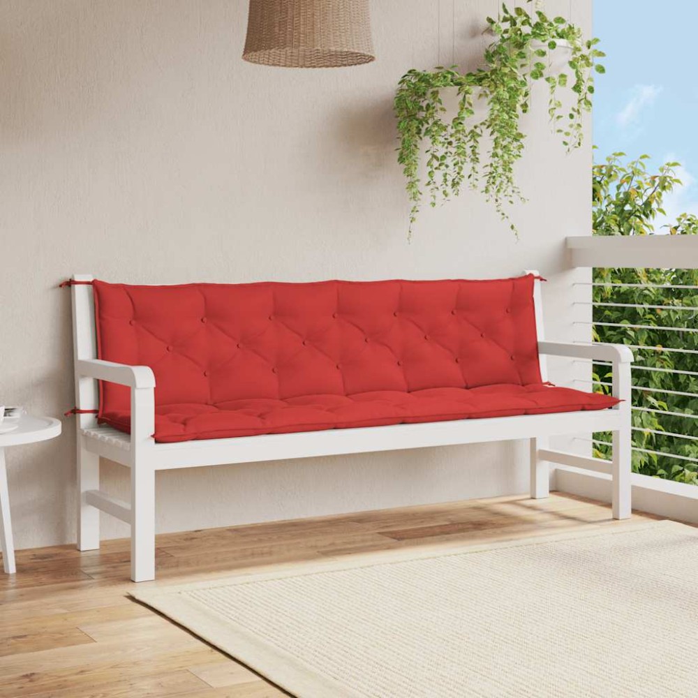 vidaXL Μαξιλάρι Πάγκου Κήπου Κόκκινο 200x(50+50)x7cm Ύφασμα Oxford