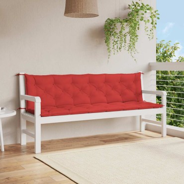 vidaXL Μαξιλάρι Πάγκου Κήπου Κόκκινο 200x(50+50)x7cm Ύφασμα Oxford