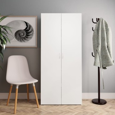 vidaXL Παπουτσοθήκη Λευκή 80x35,5x180cm από Επεξ. Ξύλο