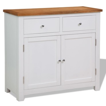 vidaXL Ντουλάπι / Ψηλός Μπουφές 90x33,5x83cm Μασίφ Ξύλο Δρυός 1 τεμ.