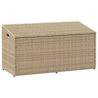 vidaXL Κουτί Αποθήκευσης Κήπου Μπεζ 110x50x58cm από Συνθετικό Ρατάν 1 τεμ.