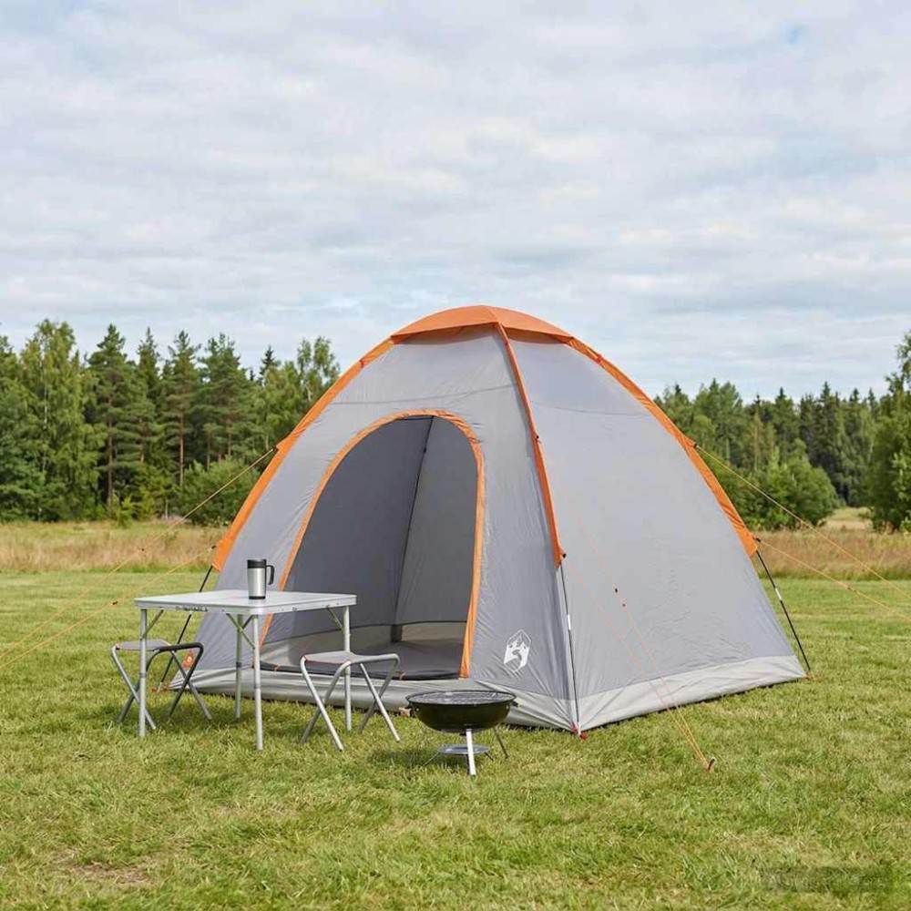 vidaXL Σκηνή Camping 2 ατόμων Γκρι και Πορτοκαλί